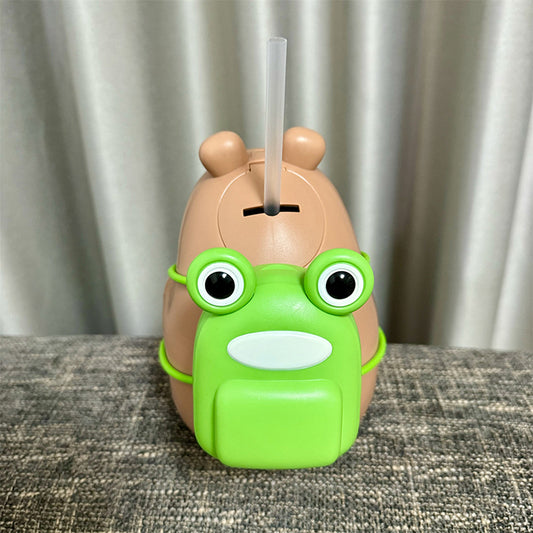 Capybara Sippy Cup with Frog Backpack